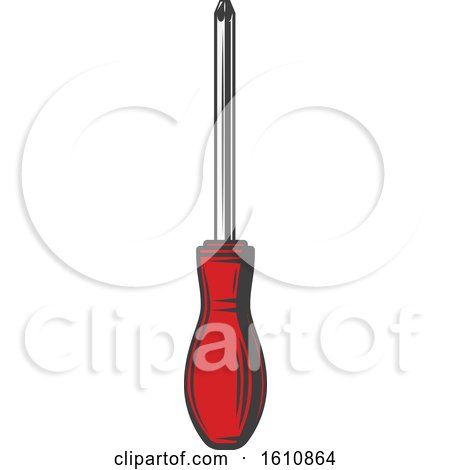 Clipart of a Screwdriver Tool Repair Design - Royalty Free Vector Illustration by Vector Tradition SM
