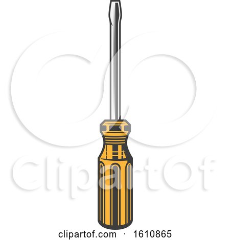 Clipart of a Screwdriver Tool Repair Design - Royalty Free Vector Illustration by Vector Tradition SM