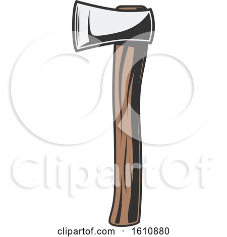 Clipart of a Wood Handled Axe - Royalty Free Vector Illustration by Vector Tradition SM