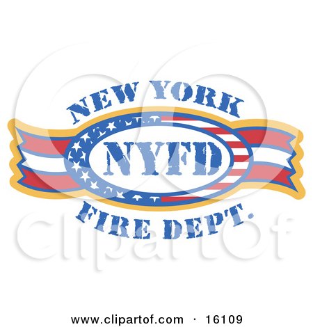 Circle Of Stars And Stripes Around Nyfd Clipart Illustration by Andy Nortnik
