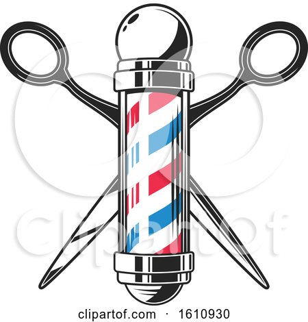 Clipart of a Barber Shop Design - Royalty Free Vector Illustration by Vector Tradition SM