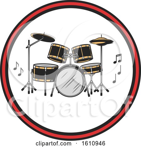 Clipart of a Drum Set in a Circle - Royalty Free Vector Illustration by Vector Tradition SM