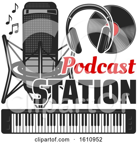 Clipart of a Podcast Station Design - Royalty Free Vector Illustration by Vector Tradition SM