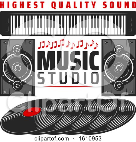 Clipart of a Music Studio Design - Royalty Free Vector Illustration by Vector Tradition SM