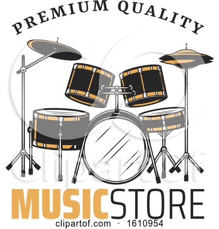 Clipart of a Music Store Design - Royalty Free Vector Illustration by Vector Tradition SM