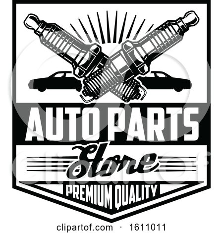 Clipart of a Black and White Automotive Design - Royalty Free Vector Illustration by Vector Tradition SM