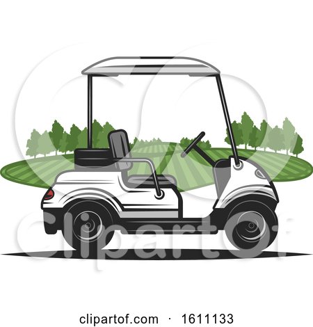 Clipart of a Golf Cart - Royalty Free Vector Illustration by Vector Tradition SM