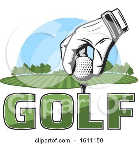 Clipart of a Golfer with Text - Royalty Free Vector Illustration by Vector Tradition SM