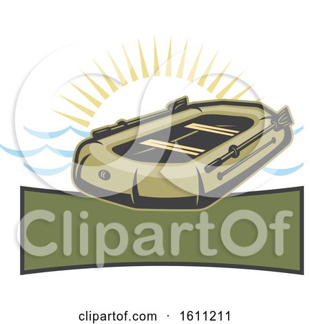 Clipart of a Raft Boat Design - Royalty Free Vector Illustration by Vector Tradition SM
