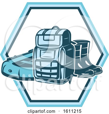 Clipart of a Blue Fishing Design - Royalty Free Vector Illustration by Vector Tradition SM