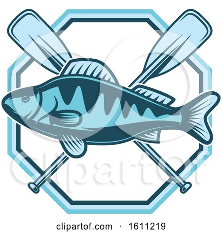 Clipart of a Blue Fishing Design - Royalty Free Vector Illustration by Vector Tradition SM