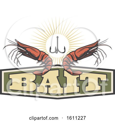 Clipart of a Fishing Shrimp Design - Royalty Free Vector Illustration by Vector Tradition SM