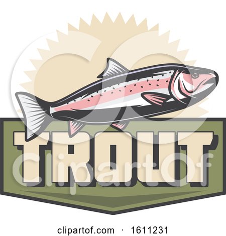 Clipart of a Trout Fishing Design - Royalty Free Vector Illustration by Vector Tradition SM