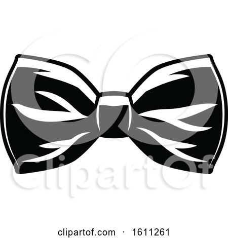 Clipart of a Black and White Wedding Bow Tie - Royalty Free Vector Illustration by Vector Tradition SM