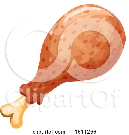 Clipart of Chicken or Turkey Leg - Royalty Free Vector Illustration by Vector Tradition SM