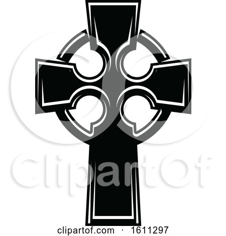 Clipart of a Black and White Cross - Royalty Free Vector Illustration by Vector Tradition SM