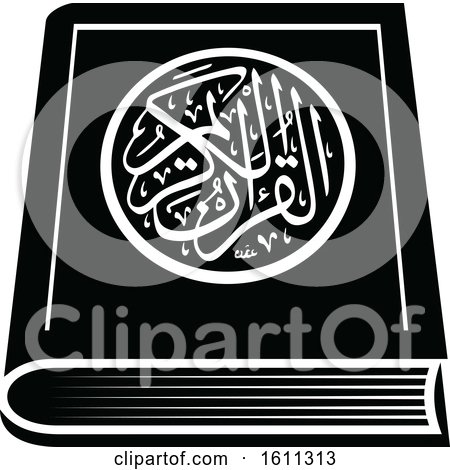 Clipart of a Black and White Koran - Royalty Free Vector Illustration by Vector Tradition SM