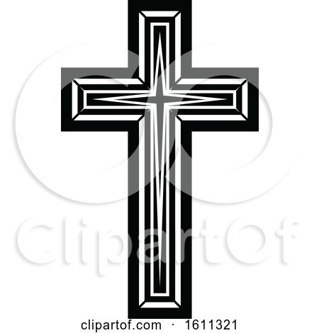 Clipart of a Black and White Cross - Royalty Free Vector Illustration by Vector Tradition SM
