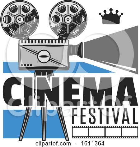 Clipart of a Movie Camera Cinema Festival Design - Royalty Free Vector Illustration by Vector Tradition SM
