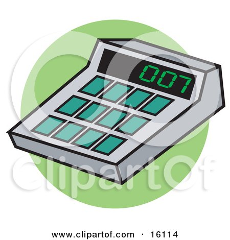 Calculator With 007 On The Display Clipart Illustration by Andy Nortnik
