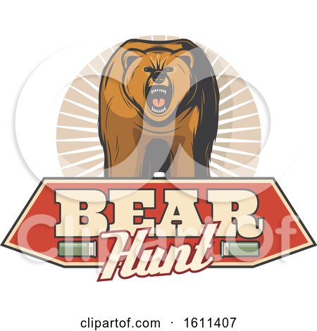Clipart of a Bear Hunting Design - Royalty Free Vector Illustration by Vector Tradition SM