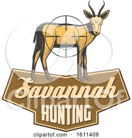 Clipart of an Antelope Hunting Design - Royalty Free Vector Illustration by Vector Tradition SM
