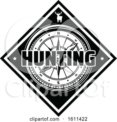 Clipart of a Black and White Hunting Design - Royalty Free Vector Illustration by Vector Tradition SM
