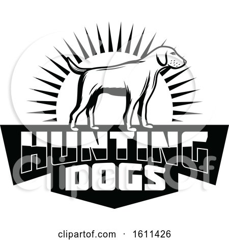 Clipart of a Black and White Hunting Dog - Royalty Free Vector Illustration by Vector Tradition SM