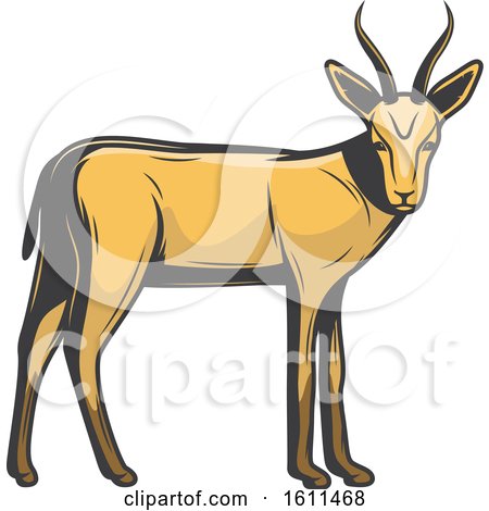 Clipart of an Antelope Hunting Design - Royalty Free Vector Illustration by Vector Tradition SM