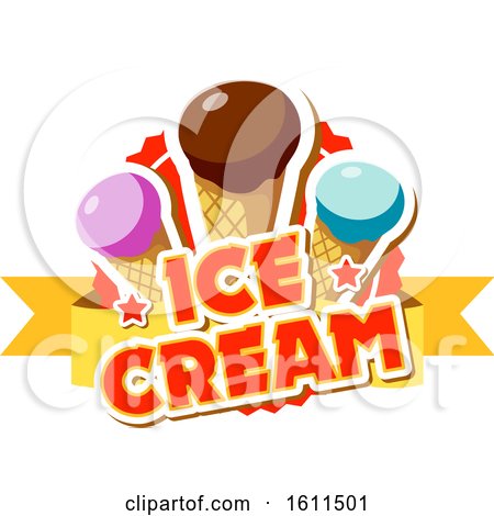 Clipart of a Dipped Ice Cream Cone Design - Royalty Free Vector Illustration by Vector Tradition SM