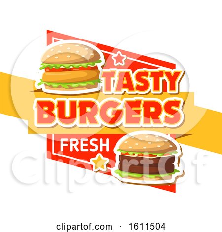 Clipart of a Fast Food Burger Design - Royalty Free Vector Illustration by Vector Tradition SM