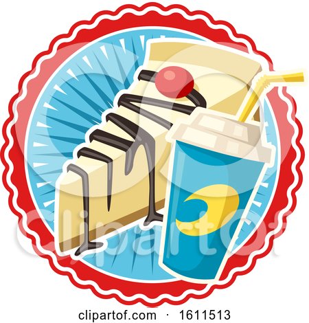 Clipart of a Soda and Cheesecake Design - Royalty Free Vector Illustration by Vector Tradition SM