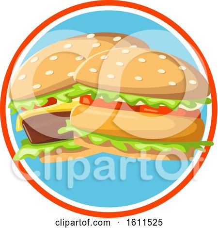 Clipart of a Burger Design - Royalty Free Vector Illustration by Vector Tradition SM