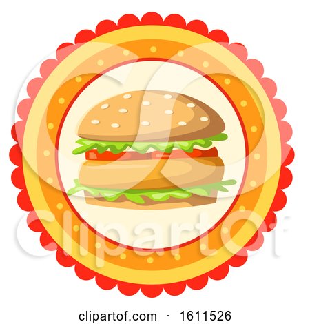 Clipart of a Chicken Turkey or Veggie Burger Design - Royalty Free Vector Illustration by Vector Tradition SM