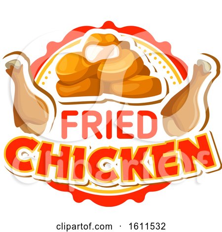 Clipart of a Fried Chicken Food Design - Royalty Free Vector Illustration by Vector Tradition SM