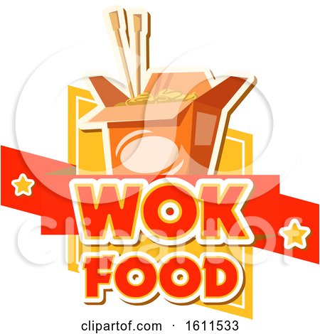 Clipart of a Wok Food Design - Royalty Free Vector Illustration by Vector Tradition SM