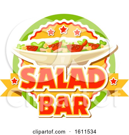 Clipart of a Salad Bar Food Design - Royalty Free Vector Illustration by Vector Tradition SM