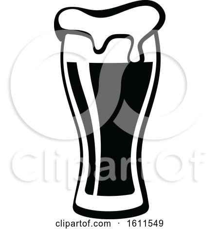 Clipart of a Black and White Beer - Royalty Free Vector Illustration by Vector Tradition SM