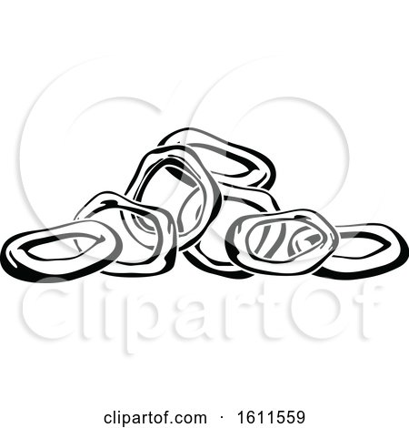 Clipart of Black and White Onions - Royalty Free Vector Illustration by Vector Tradition SM