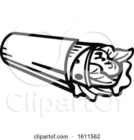 Clipart of a Black and White Wrap - Royalty Free Vector Illustration by Vector Tradition SM