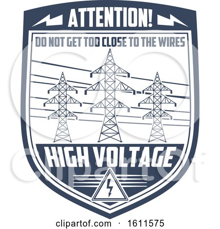 Clipart of a High Voltage Shield - Royalty Free Vector Illustration by Vector Tradition SM