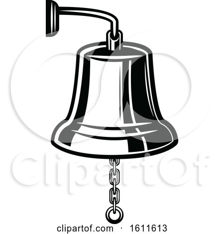 Clipart of a Black and White Nautical Bell - Royalty Free Vector Illustration by Vector Tradition SM