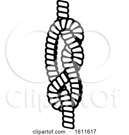 Clipart of a Black and White Nautical Knot - Royalty Free Vector Illustration by Vector Tradition SM
