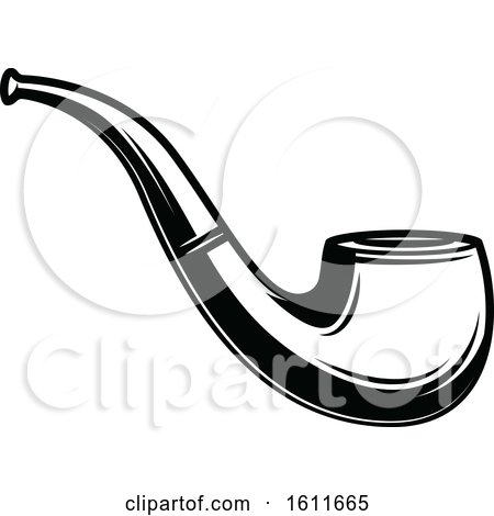 black tobacco pipe clipart