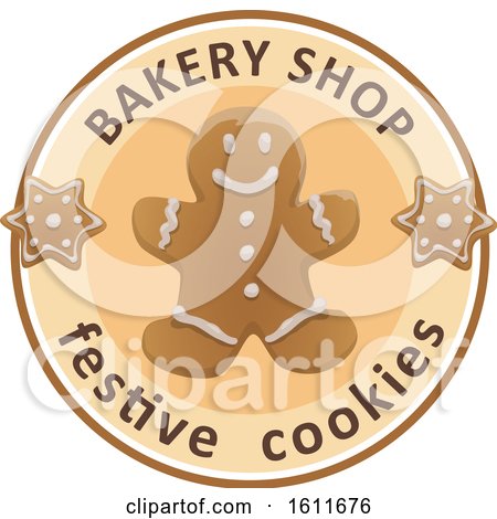 Clipart of a Bakery Gingerbread Man Design - Royalty Free Vector Illustration by Vector Tradition SM