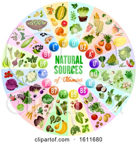Clipart of a Chart of Vitamins from Produce - Royalty Free Vector Illustration by Vector Tradition SM