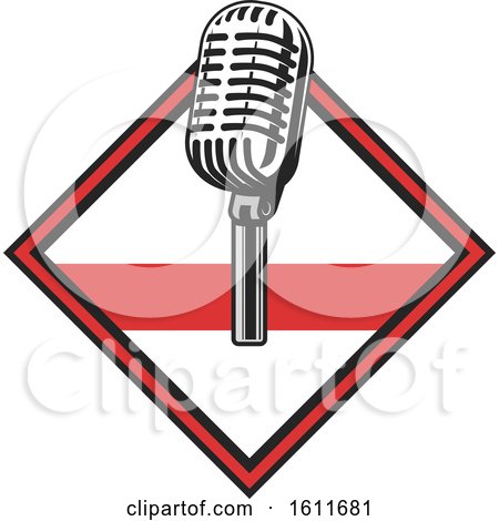 Clipart of a Microphone in a Diamond - Royalty Free Vector Illustration by Vector Tradition SM