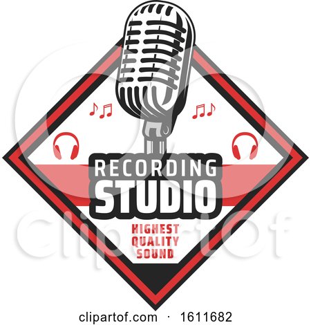 Clipart of a Microphone in a Diamond - Royalty Free Vector Illustration by Vector Tradition SM