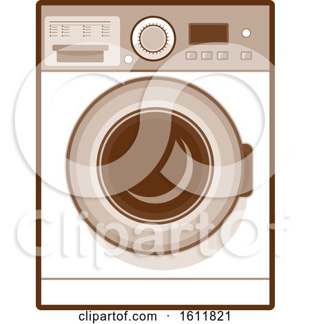 Clipart of a Front Loading Washing Machine - Royalty Free Vector Illustration by patrimonio