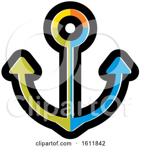 Clipart of a Colorful Anchor Icon - Royalty Free Vector Illustration by Lal Perera